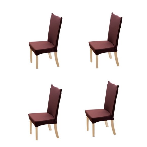 4-Pack Kitchen Chair Cover Slipcover Dark Brown - Picture 1 of 2